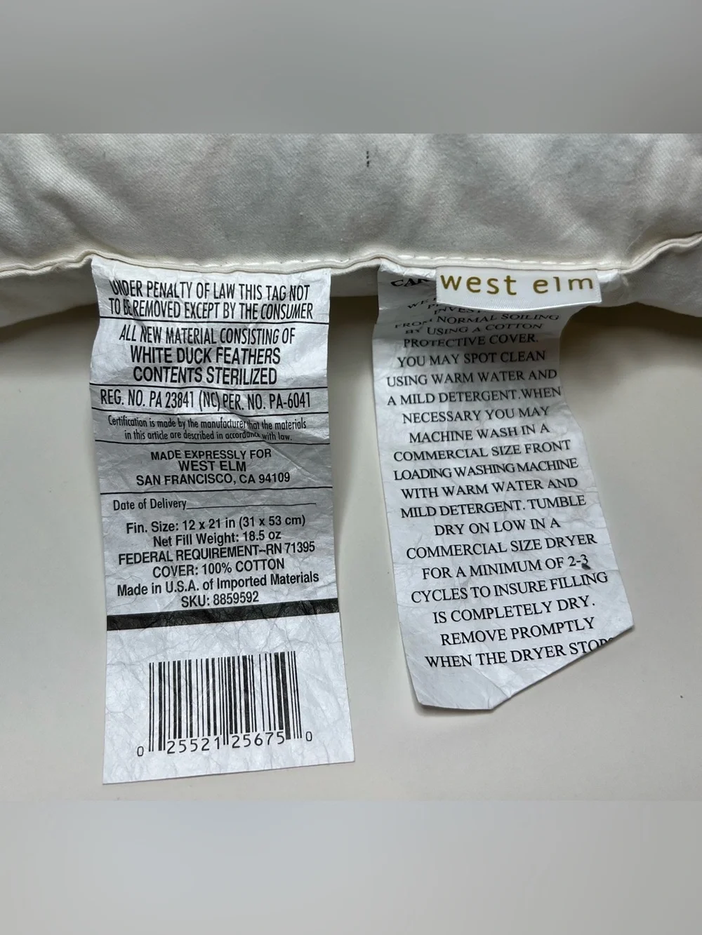 West Elm Orange Velvet Embossed Lumbar Pillow Down Insert